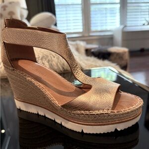 Rose Gold Wedge Sandals by Gentle Souls